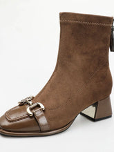 Square Toe Block Heels Boots